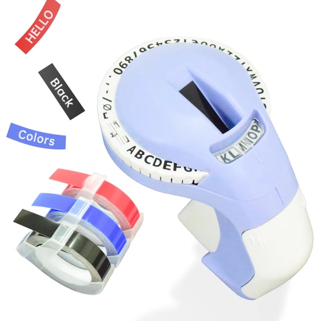 Embossing Label Maker with 3 Tapes 9mm Portable Manual Vintage