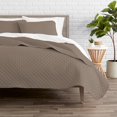 thumbnail image 1 of Bare Home Quilt Set - 3 Piece - Diamond Stitched Bedspread Coverlet - Full/Queen, Taupe, 1 of 4