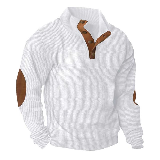 Ediodpoh Chandail Sans Capuchon pour Homme, Mode Décontractée, Manches Longues, Coupe Ample, Confortable, Chandail à Capuchon pour Homme, Chandail pour Homme, Blanc, G