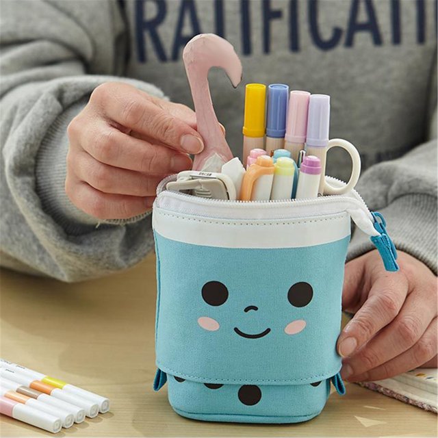 Trousse à Crayons Mignonne Trousse à Crayons Créative Rétractable, Sac de Rangement pour Papeterie, Petite Trousse à Crayons Mignonne