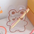 thumbnail image 4 of Transparent Pen Container Multifunctional Cute Cartoon Acrylic Makeup Brush Storage Case for Office Desk Makeup Table, 4 of 5