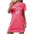 thumbnail image 1 of Bas de Pyjama pour Femmes Chemise de Nuit Confortable pour Femmes Manches Courtes Chemises de Sommeil Tenue d'Intérieur Courte Robe de Nuit Mignonne à Motif Robe de Maison Tenue d'Intérieur Chemise de Nuit TG, 1 of 3