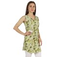 thumbnail image 2 of Moomaya Tunique Sans Manches en Coton Imprimé à Col en V Haut Long d'Été Blouse Décontractée pour Femmes, 2 of 6