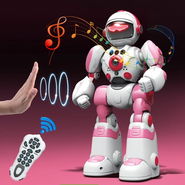 Pretend Play Toys for Toddlers Educational,RC Robot Toy,Remote Control Robot Gesture Sensing Dancing Programmable Rereading Smart Robot for Kids Age 3 4 5 6 7 8 12 Year Old Girls Xmas Gifts Present