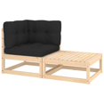 thumbnail image 1 of vidaXL 2 Piece Garden Lounge Set with Cushions Solid Wood Pine, 1 of 5