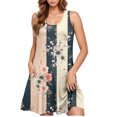 thumbnail image 5 of Ovzne Robes pour Femmes 2025 Robe Femme Décontractée Grande Taille Sans Manches Col Rond Courte Robe Fleurie Grande Taille Robe Maxi Liquidation, 5 of 5