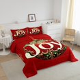 thumbnail image 3 of Merry Christmas Bedding Set,Happy New Year Queen Comforter Set,Red Christmas Down Comforter,Xmas Snowflake Bed Set Microfiber, 3 of 7
