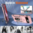 thumbnail image 3 of KOMI for Google Pixel 9A Case with [2 Pack] HD Screen Protector + Slide Camera Cover, 360° Rotation Ring Kickstand [Military Grade] Shockproof Protective Phone Cover for Pixel 9A Rose Gold, 3 of 5