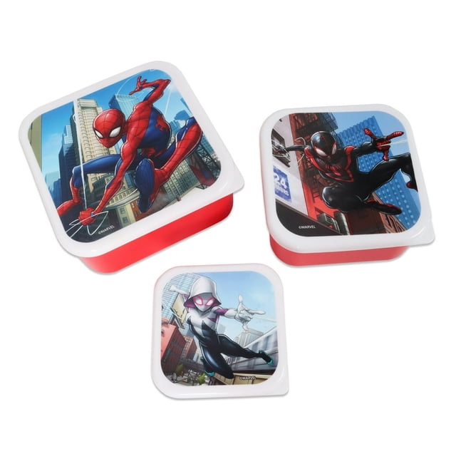 Spiderman Ensemble de 3 Boîtes à lunch Carrées