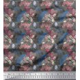 thumbnail image 1 of Soimoi Blue Cotton Cambric Fabric Insect & Texture Printed Craft Fabric by The Yard 56 Inch Wide, 1 of 2