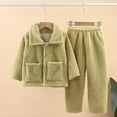 thumbnail image 3 of Birdeem Childrens Flannel Sleepwear Set Long Pants Thickened Home Clothes Set, 3 of 6