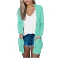 thumbnail image 1 of Pompotops Chemisier Décontracté à Manches Longues pour Femmes avec Poche Cardigan en Liquidation, 1 of 5