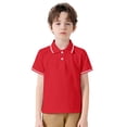 thumbnail image 1 of Chemises Garçons Manches Courtes Décontractées Polo Uni Rouge 12-13 Ans, 1 of 6