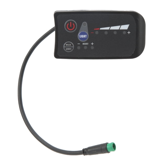 Electric Bike LED Display Panel, Male Plug 5 Pin Interface ABS Housing Electric Bike Power Display Meter For Cycling 24V,36V,48V