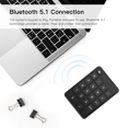 thumbnail image 2 of Clavier Numérique Sans Fil Bluetooth Universel 19 Touches Mini Pavé Numérique pour Fournitures de Comptabilité PC, 2 of 7