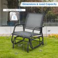 thumbnail image 4 of Patiojoy 2-Piece Outdoor Single Glider Chair Rocking Seating Lounging Chair with Armrest Grey, 4 of 7