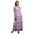 thumbnail image 1 of Bimba Robe à Bretelles Smockée en Georgette Imprimée Feuilles Sèches et Chardonneret Doré pour Femmes - Très Petit, 1 of 1