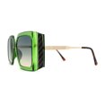 thumbnail image 4 of Lunettes de Soleil Rectangulaires Surdimensionnées pour Femmes avec Papillon, Créateur de Mode, Tout Vert, 4 of 4