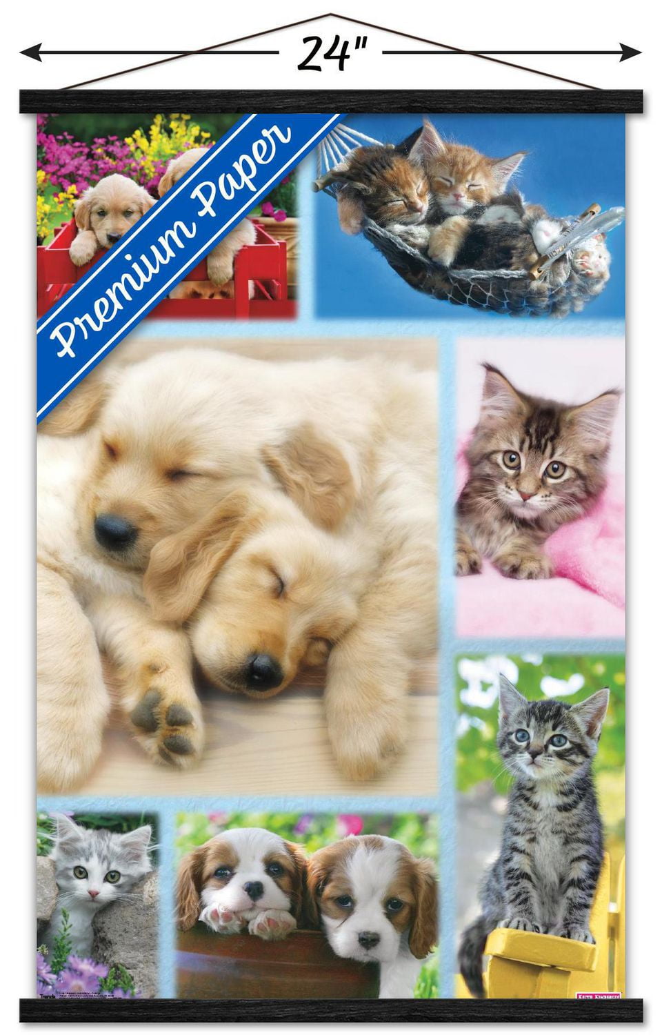 Keith Kimberlin - Puppies and Kittens Collage Wall Poster, 22.375" x 34"