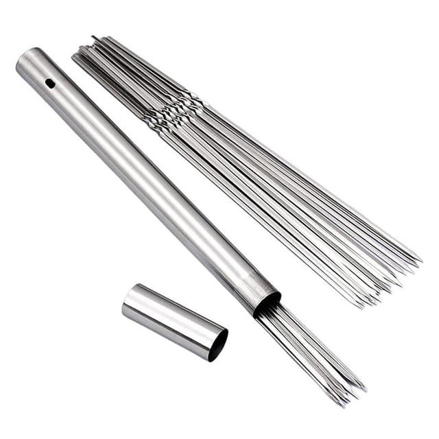 Transemion Versatile Stainless Steel Barbecue Stick Culinary Masterpieces With Ease Silver Stick +20* stick 1Set