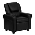 thumbnail image 1 of Contemporary Black Leather Kids Recliner with Cup Holder and Headrest, 1 of 9