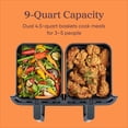 thumbnail image 4 of Cosori Dual Basket 9.0-Quart Air Fryer, 10-in-1 Functions, Dishwasher-Safe Baskets & Crisper Plates - Dark Grey, 4 of 8
