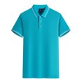 thumbnail image 1 of MAWCLOS Polo T-Shirt Garçon Coupe Ajustée Hauts Homme Manches Courtes Décontracté Bureau Haut Trous m, 1 of 2