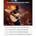 thumbnail image 3 of KFFKFF Cutway Acoustic Guitar, 41 in, 6-String, Natural Solid Spruce Top Guitar, Beginner Bundle with Gig Bag, Tuner, Strap, Steel Strings, Picks, Capo, 3 of 9