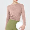 thumbnail image 4 of Hvobtty Longues Chemise à Manches pour Femme à Col Rond, Haut à Col Rond Uni Ample Décontracté de Sport à Manches Longues Roulées, Haut de Sport à Manches Longues, Haut à Manches Longues, Haut/chemise à Col Rond, 4 of 4