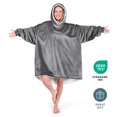 thumbnail image 4 of Bare Home Plush Sherpa Wearable Blanket - Fluffy & Soft - Lightweight - Adult, Gray, 4 of 7