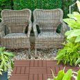 thumbnail image 2 of Outsunny 11 Pcs 12" x 12" Plastic Interlocking Deck Tiles for Patio, Brown, 2 of 10