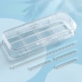 thumbnail image 1 of Transparent Double Layer Pencil Case With Lid 4 Removable Ruler Inserts Multi Compartment Storage Organizer For School Office Art Supplies Hzhnb | Plastic, White, 1 of 7