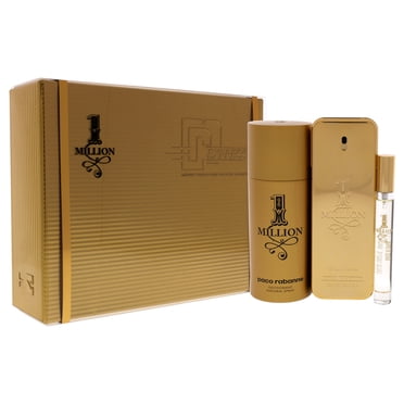 1 Million by Paco Rabanne for Men - 3 Pc Gift Set 3.4oz EDT Spray, 0.34oz EDT Spray, 5.1oz Deodrant Spray