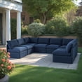 thumbnail image 3 of Patioflare Flexiform U-Shape Modular Patio Sofa Set, Blue, 3 of 6