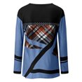 thumbnail image 5 of Pompotops Women Geometric Print Round Neck Patchwork Pullover Long Sleeve Blouse T-shirt Tops, 5 of 5