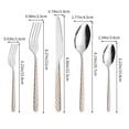 thumbnail image 3 of EGNMCR Kitchen Essentials Kitchen Gadgets Stainless Steel Twists Handle Cutlery Western Steak Knife Fork And Spoon Set Twisted Rope Embossed Floral Cutlery Spoon Stainless Steel Cutlery, 3 of 6