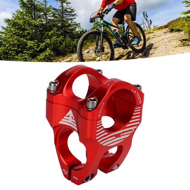 31.8mm Bike Stem, Hollow Bicycle Stem Light Weight for Riding Black,Red