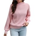 thumbnail image 1 of Chandail à Col Roulé pour Femmes à Manches Longues Chandail à Demi-Col Roulé pour Femmes Chandail Tricoté Ample pour Femmes Automne Hiver à Manches Longues, 1 of 7