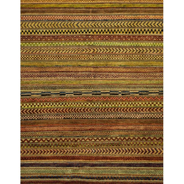 Ahgly Company Indoor Rectangle Abstract Red Brown Oriental Area Rugs, 8' x 12'