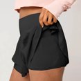 thumbnail image 2 of Besolor Womens Athletic Shorts Double Layers Ruffle High Waist Running Workout Tennis Shorts with Build in Shorts, 2 of 6