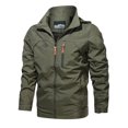 thumbnail image 1 of Mens Casual Solid Color Eiderdown Coat Outdoor Lapel Multi Pocket Puffy Hunting Jacket Trench Coat Jacket, 1 of 6