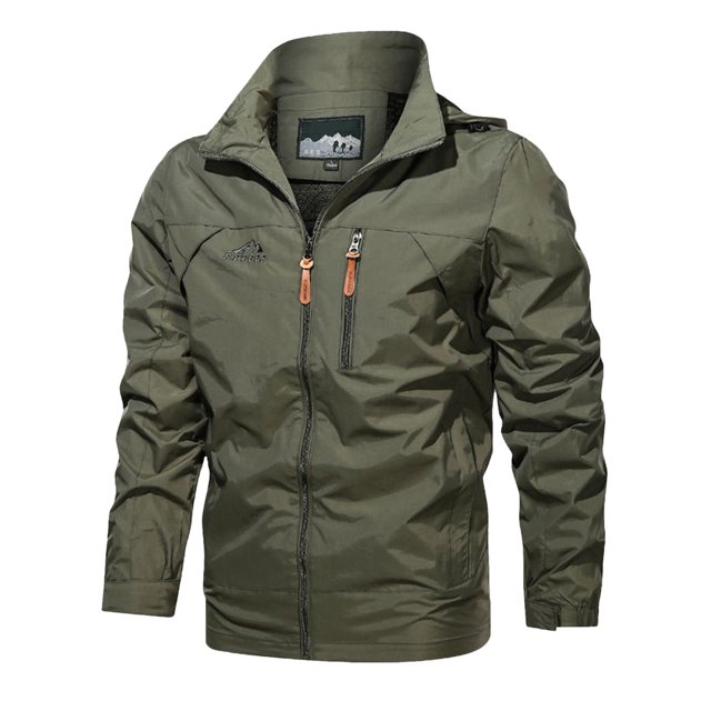 Mens Casual Solid Color Eiderdown Coat Outdoor Lapel Multi Pocket Puffy Hunting Jacket Trench Coat Jacket