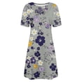 thumbnail image 4 of Ovzne Robes pour Femmes Robe Femme Mode pour Femmes Robe à Col Rond à Manches Courtes Imprimée Robe Chandail Robe de Vacances à Manches Courtes Liquidation, 4 of 5