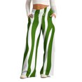 thumbnail image 1 of Pants for Women, Womens Fashionable Striped Printed Drawstring Wide Leg Pants, 1 of 4