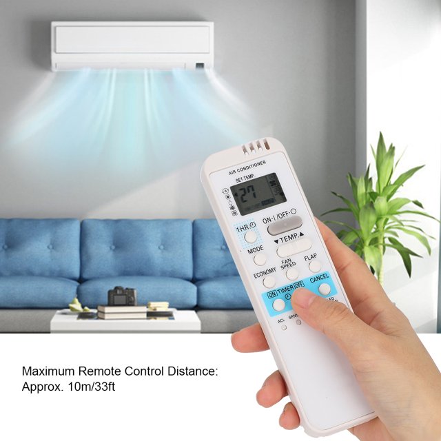 Télécommande de Climatiseur pour Sanyo, Télécommande Universelle de Remplacement pour Climatiseur, Distance de Contrôle 10 m, pour Climatiseur Sanyo AX1/3 Blanc