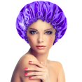 thumbnail image 1 of Satin Bonnet Sleeping Cap Double Layer Elasticated Trim Soft Night Hat for Woman, 1 of 2