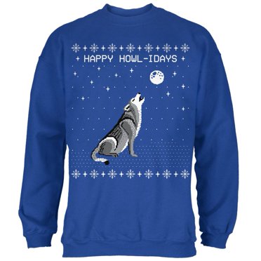 Joyeuses Fêtes Howl-idays Wolf Chandail de Noël Laid Chandail pour Hommes