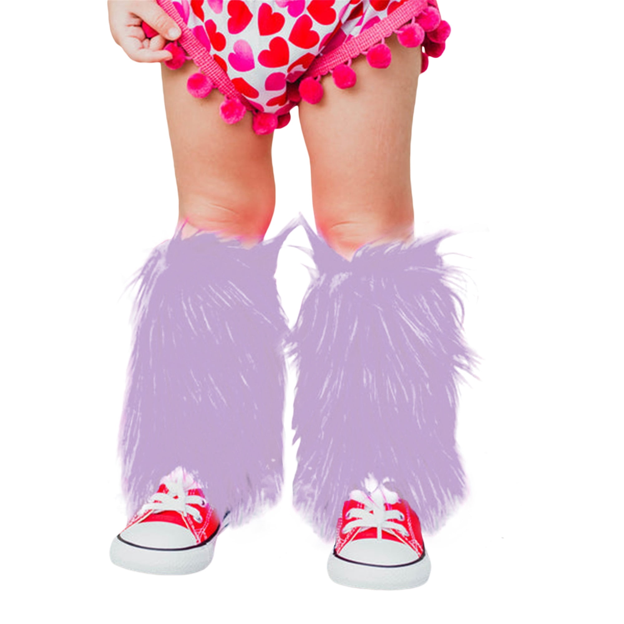 Faithtur Girl's Faux Fur Leg Warmers Solid Color Soft Cozy Fuzzy Boot Cuff Cover Party Costumes