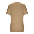 thumbnail image 3 of Penkiiy Hauts d'Été à Manches Courtes pour Femmes Col Rond Plissé Chic Décontracté T-Shirts Basiques Blouses de Travail S Kaki, 3 of 9