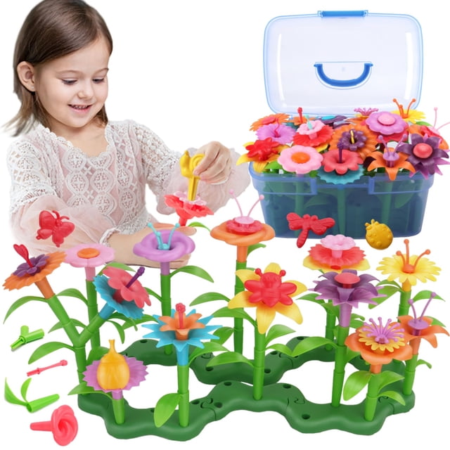 Ensemble de Construction de Jardin de Fleurs de 72 Pcs : Activité Éducative STEM pour Garçons de 3 à 6 Ans